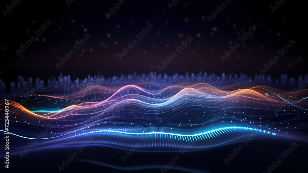 Abstract background of future network technology and network connections Abstract background of future network technology and network connections