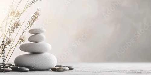 Zen Stones in Balance for Tranquility and Meditation