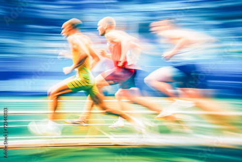 Abstract composition, Blurred of athletics race, sports concept, generative ai