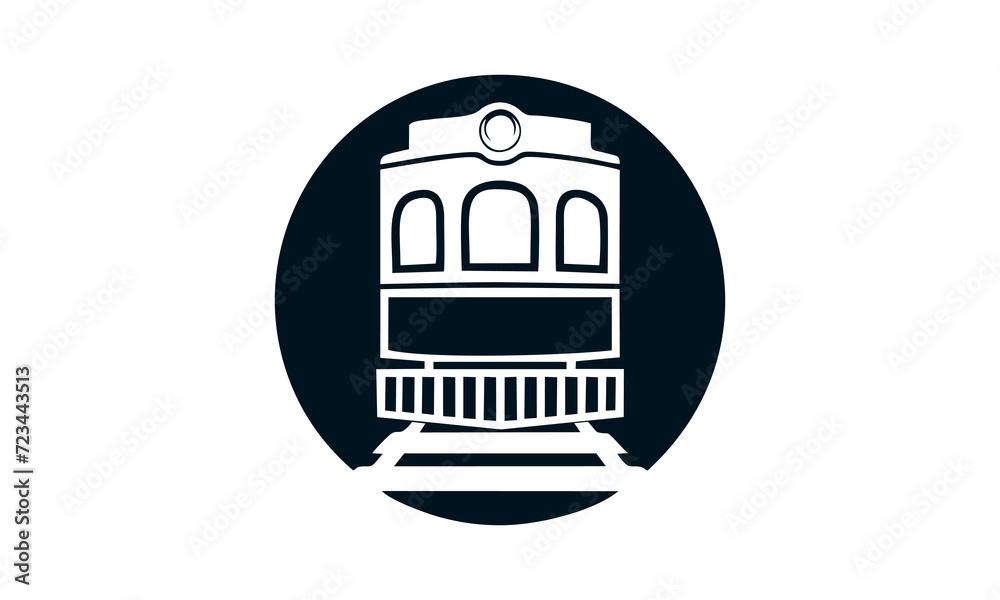 Obraz premium train icon logo vector 
