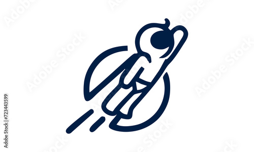 astronout boy vector logo 