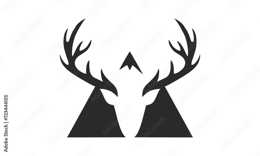 deer triangle head logo vector deer triangle head logo vector