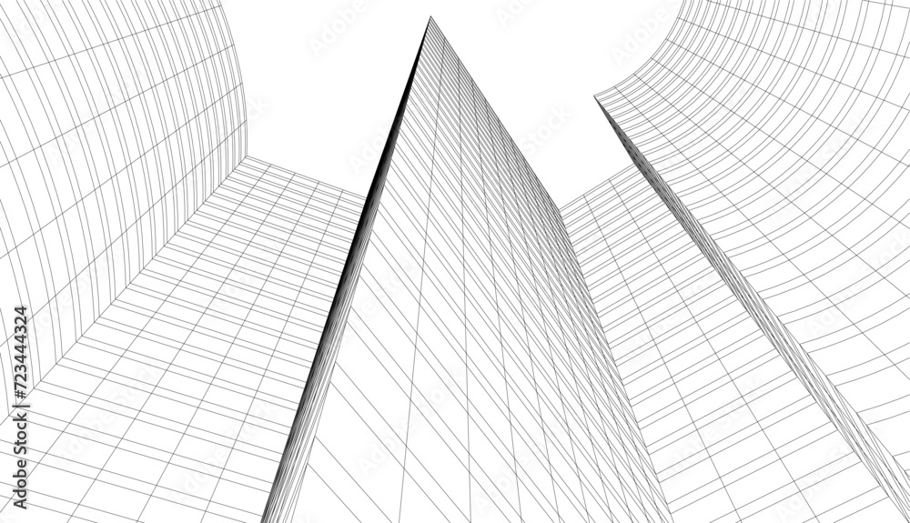 Fototapeta premium abstract architecture drawing vector illustration
