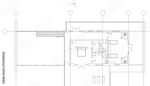 abstract architecture drawing vector illustration