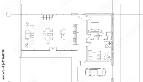 abstract architecture drawing vector illustration