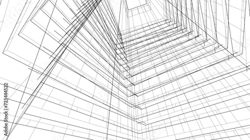 abstract architecture drawing vector illustration