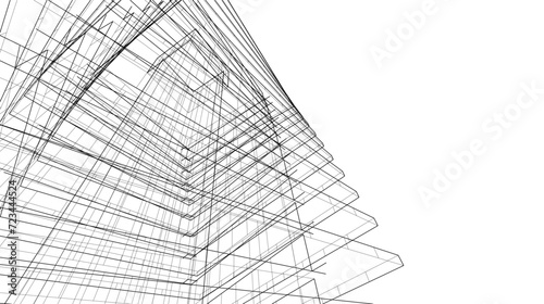 abstract architecture drawing vector illustration