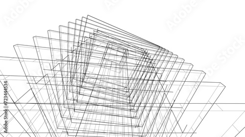 abstract architecture drawing vector illustration