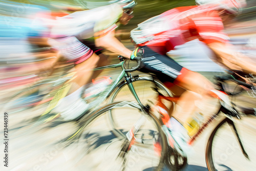 Abstract composition, Blurred cycling race, sports concept, generative ai