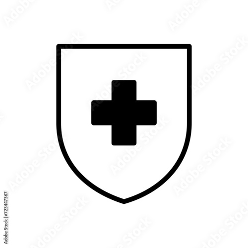 Health insurance icon vector. Insurance health document icon