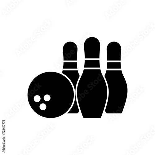 Bowling icon vector. bowling ball and pin icon. bowling pins