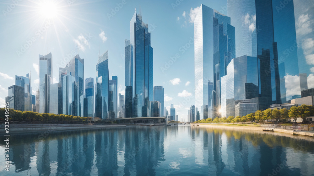 City of Reflections: Modern Skyscrapers in a Smart Business Hub