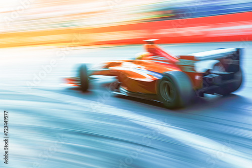 Abstract composition, Blurred formula 1 car, sports concept, generative ai