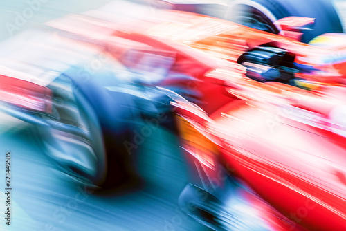 Abstract composition, Blurred formula 1 car, sports concept, generative ai