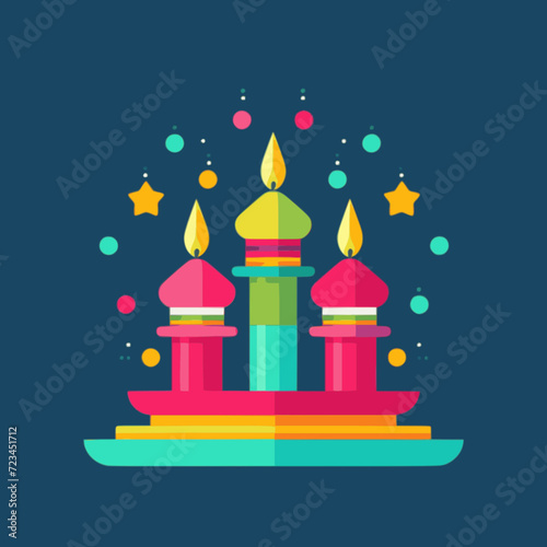 Hanukkah. In the style of a flat minimalist colors SVG vector
