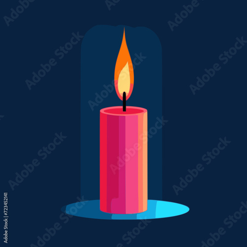 Candle. In the style of a flat minimalist colors SVG vector