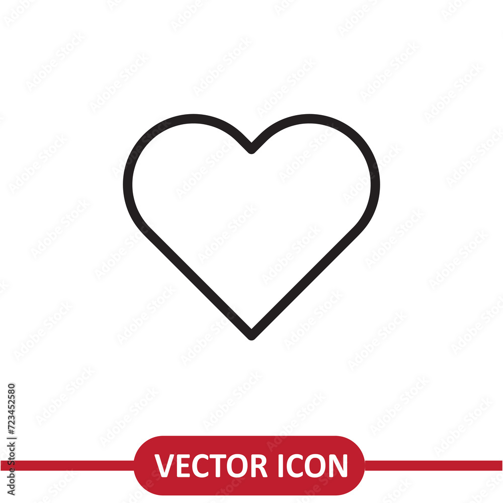 Heart icon vector. simple flat liner heart illustration on white background..eps