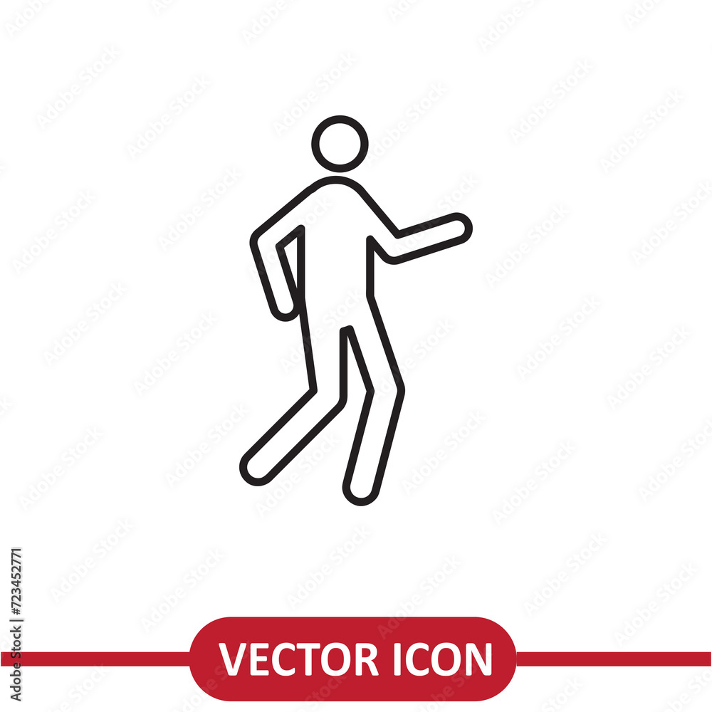 Pedestrian walking icon, flat simple liner illustration on white background..eps Pedestrian walking icon, flat simple liner illustration on white background..eps