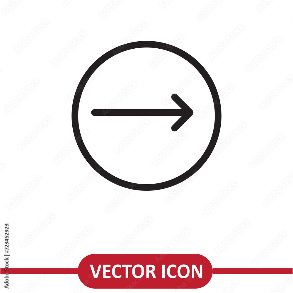 Right arrow, Next button vector, simple flat liner illustration on white background..eps Right arrow, Next button vector, simple flat liner illustration on white background..eps