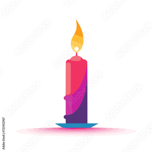 Candle. In the style of a flat minimalist colors SVG vector