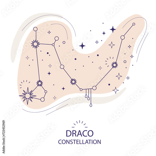 Star constellation Draco vector illustration