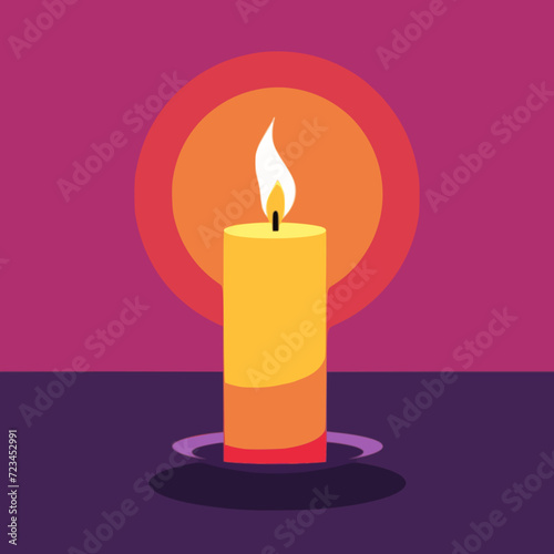 Candle. In the style of a flat minimalist colors SVG vector