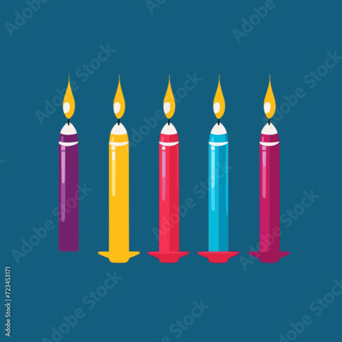 Hanukkah Candle. In the style of a flat minimalist colors SVG vector