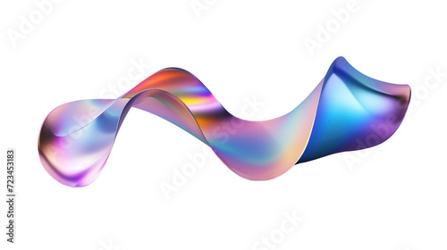 gradient wavy ribbon isolated on transparent background