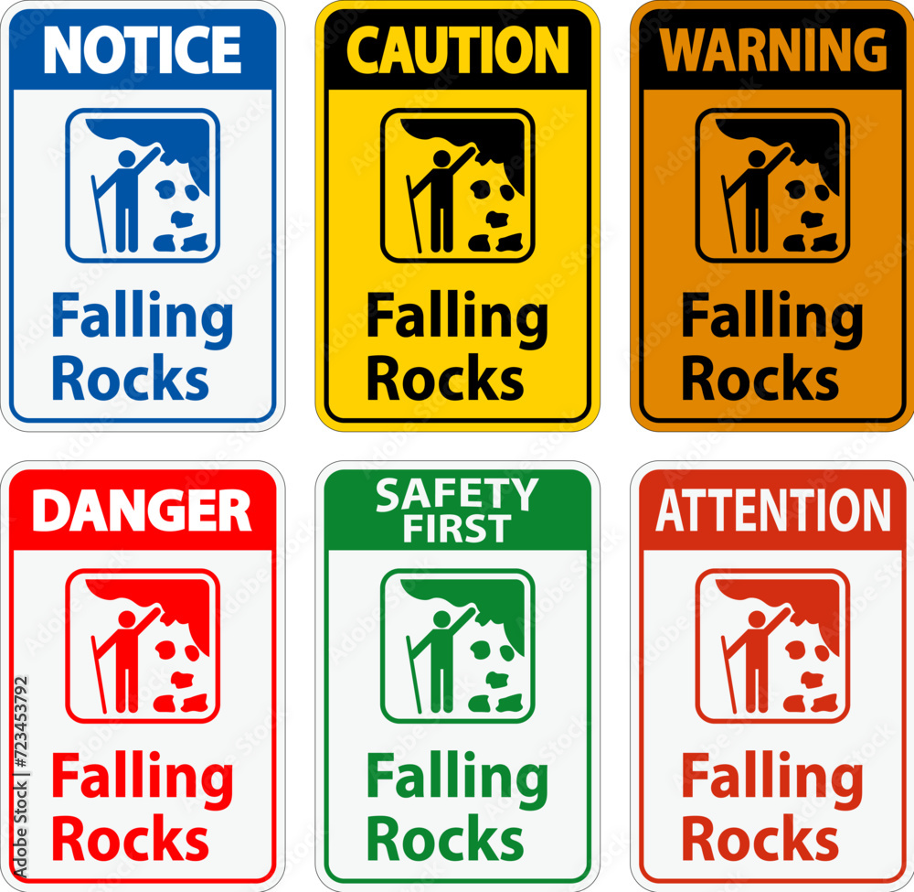Campground Sign, Park Sign and Guide Sign, Falling Rocks