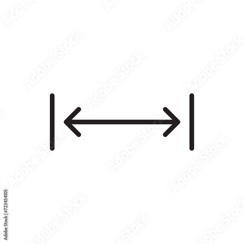 Distance Icon Vector, simple flat illustration on white background..eps
