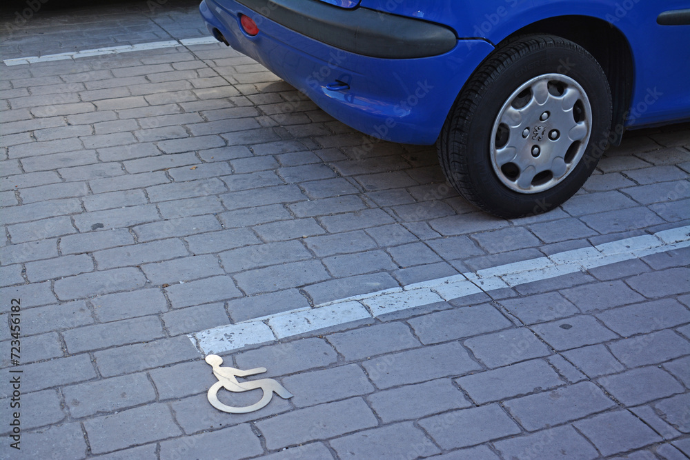 Panneau De Stationnement Pour Handicapés - Autocollant Foamex Ou Vinyle 3mm, Neuf