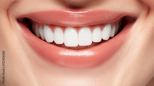 Dental care, female smile after teeth whitening