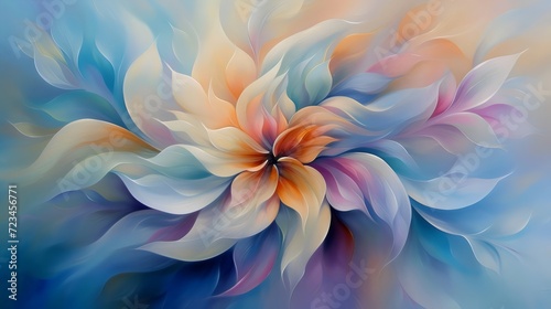 Abstract Floral Swirls in Pastel Colors