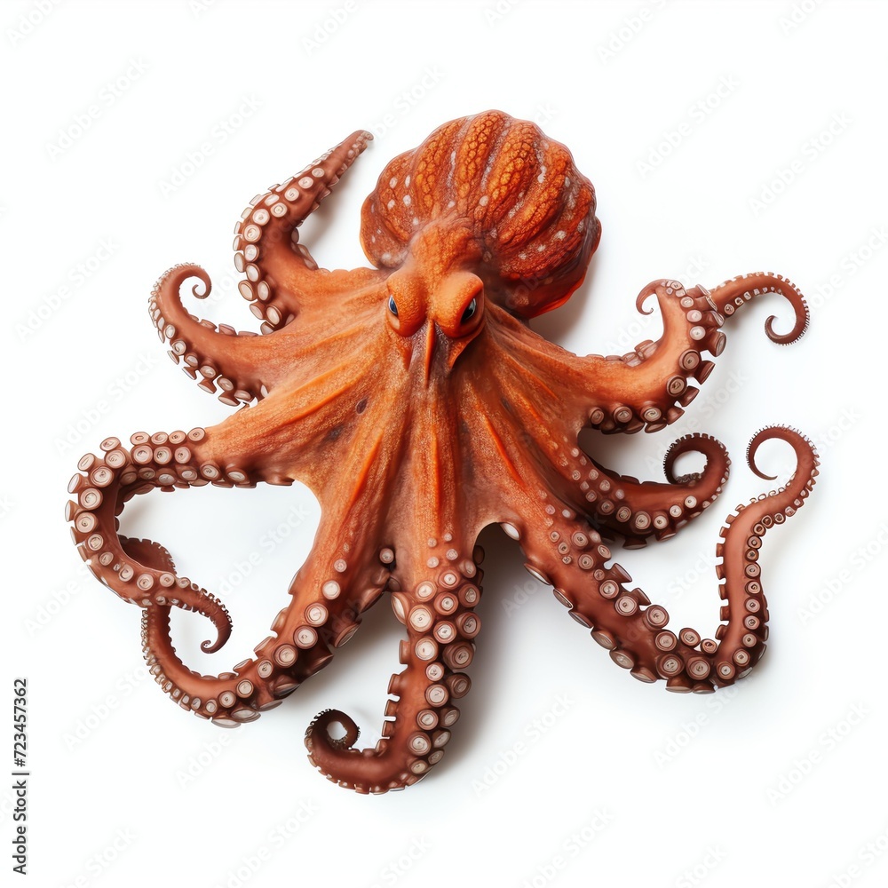a octopus, studio light , isolated on white background,