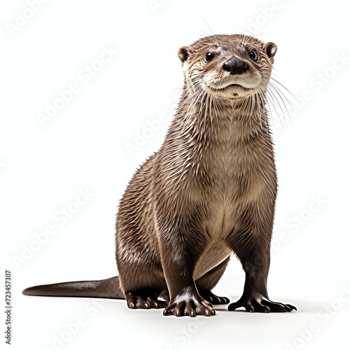 a otter, studio light , isolated on white background