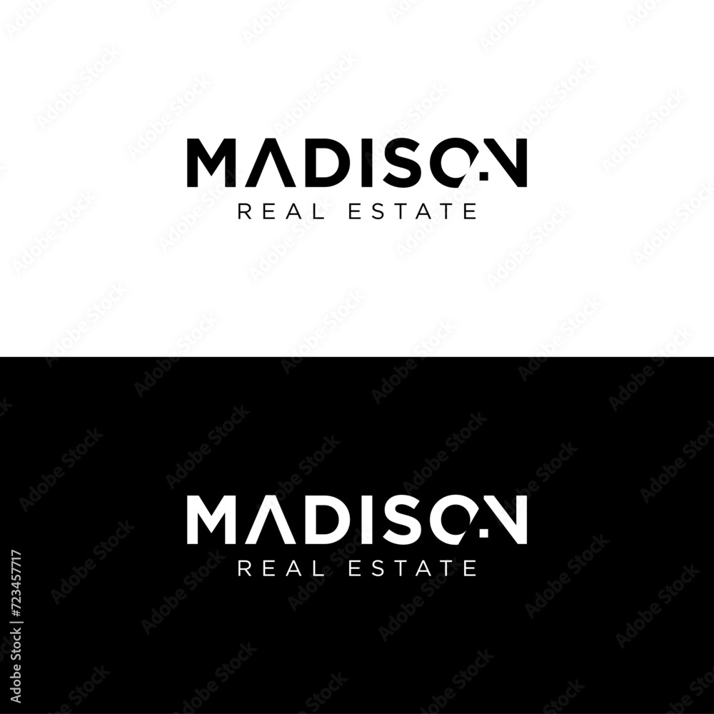 realb estate text logo design template