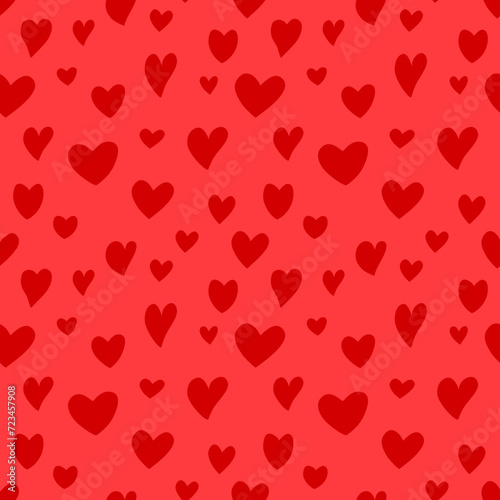 doodle red heart and red background, for wallpaper, wrapping paper, decorative, valentine day them