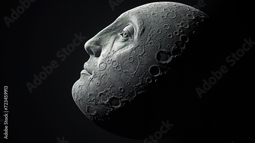 moon with human face, fairy tale and magic astronomy concept