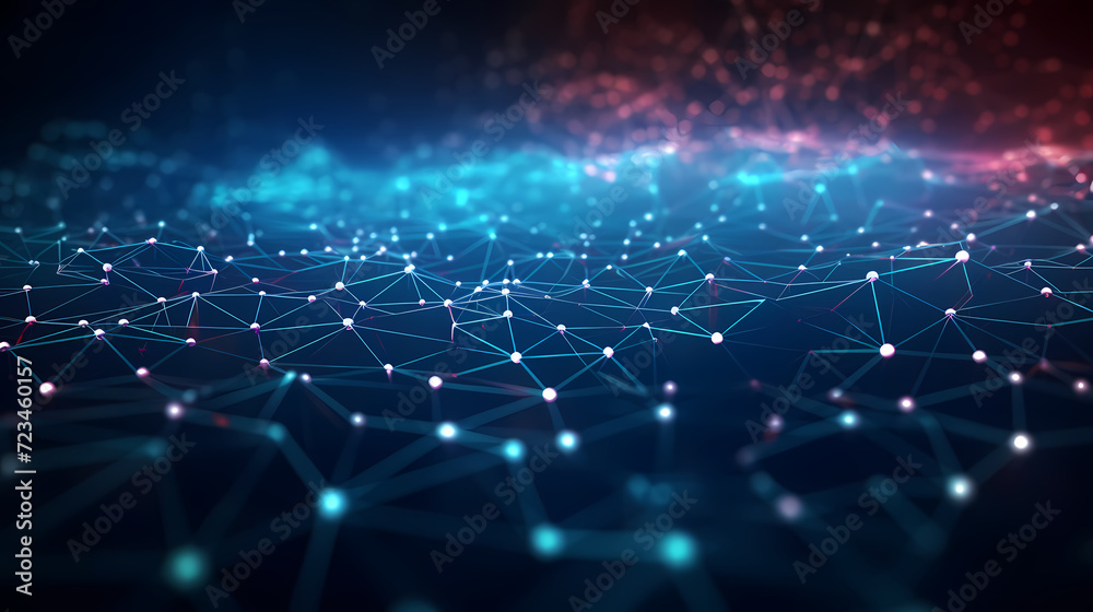 Obraz premium Abstract background of future network technology and network connections