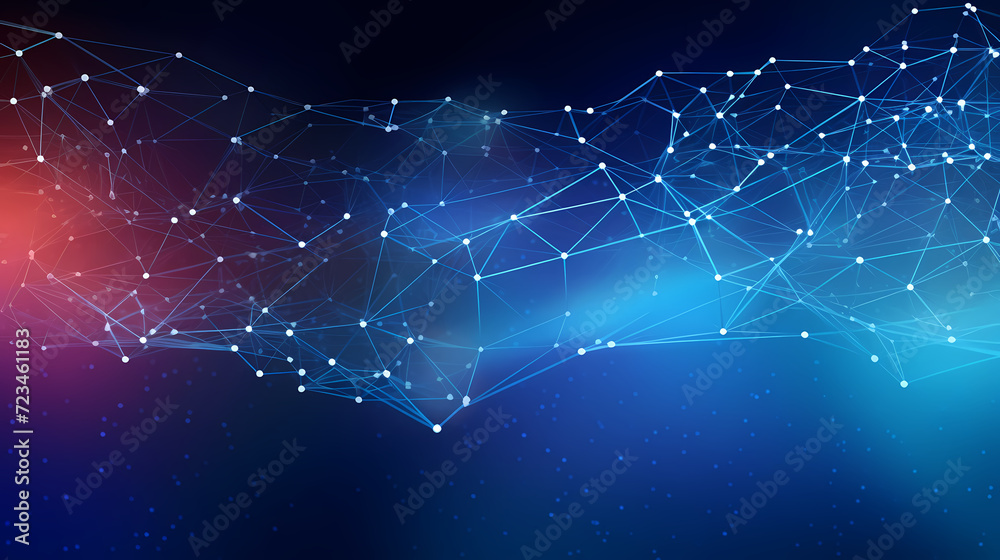 Fototapeta premium Future digital technology, abstract digital waves and particles on dark background
