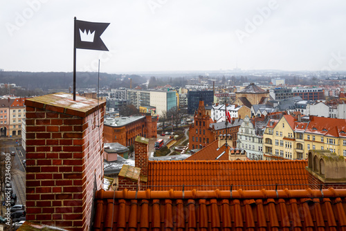Christmas view of Poznan, a city on the Warta River in western Poland