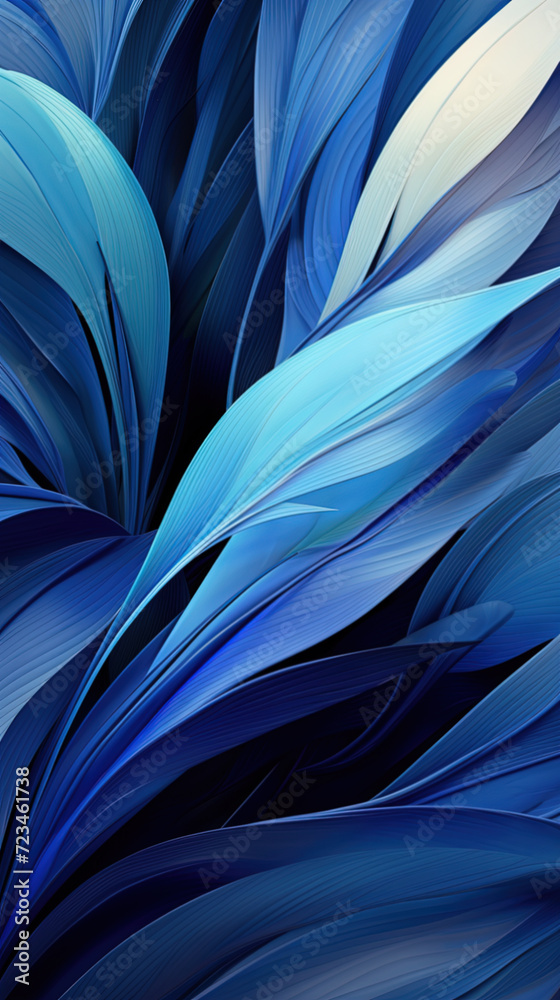 Obraz premium Abstract image of a blue artwork, lush and detailed with dramatic shading