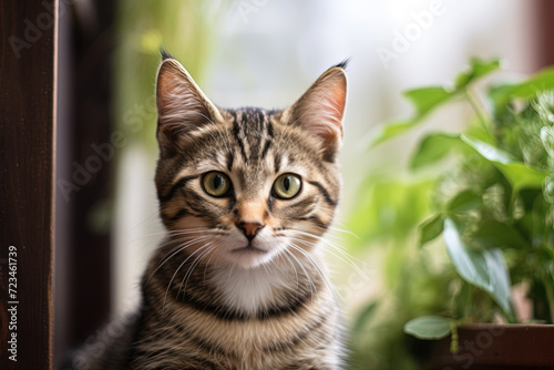 Wallpaper Mural Portrait of a brown tabby cat Torontodigital.ca