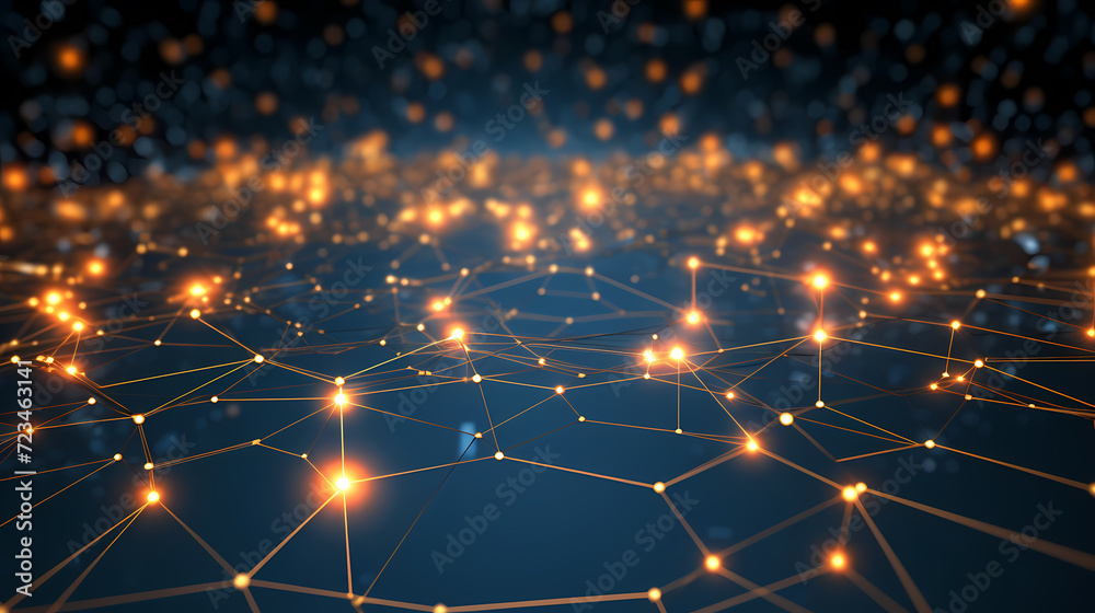 Fototapeta premium Digital technology particles abstract background, abstract analysis visualization