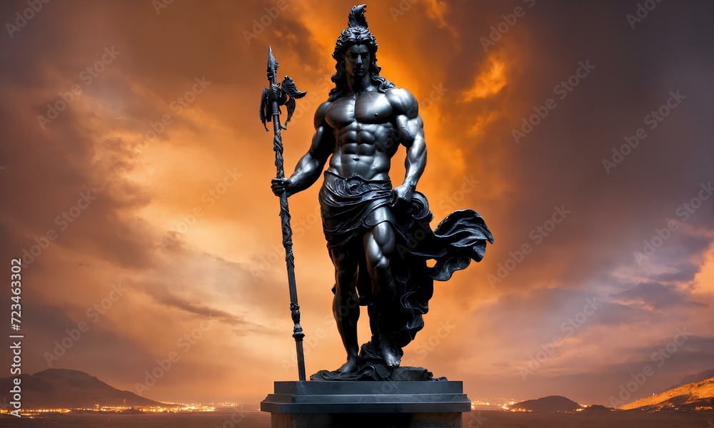 神の古典的なギリシャ彫刻、神話の像｜Classical Greek sculpture of a god. mythological statue. Generative AI