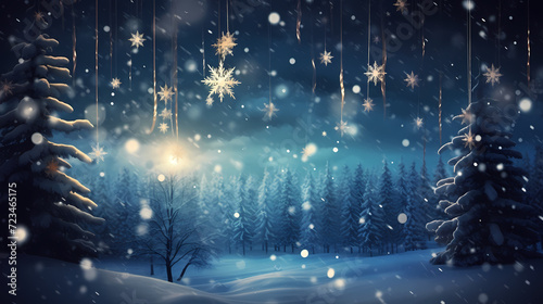 Snowflake background, snowflake border, winter holiday background, soft colors and dreamy atmosphere © jiejie