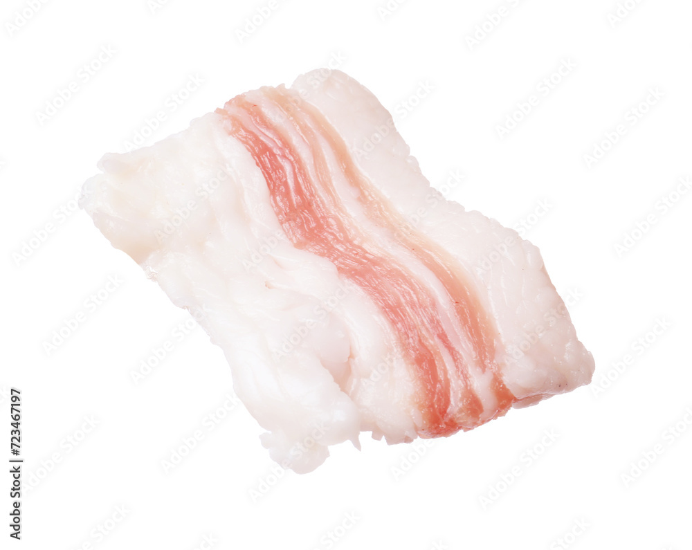 Piece of tasty salt pork isolated on white Piece of tasty salt pork isolated on white