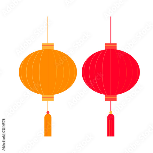 Vector flat lantern festival illustration