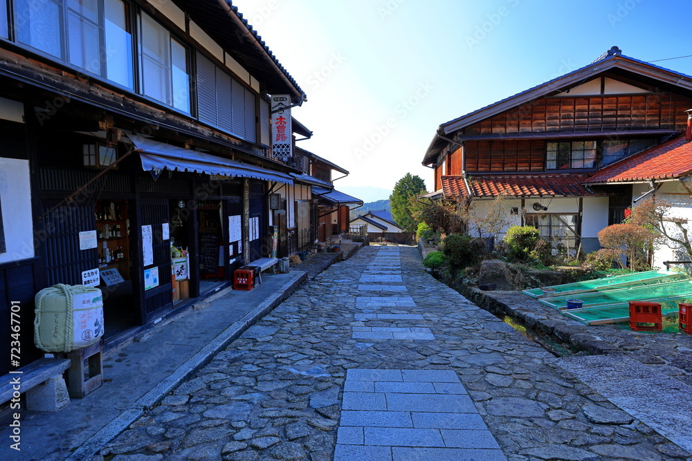 Magome-juku (Nakasendo) a Rustic stop on a feudal-era route at Magome, Nakatsugawa, Gifu, Japan