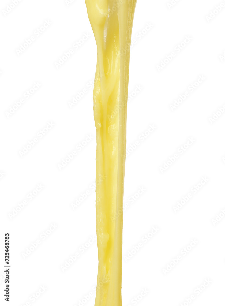 Stretching delicious melted cheese isolated on white Stretching delicious melted cheese isolated on white